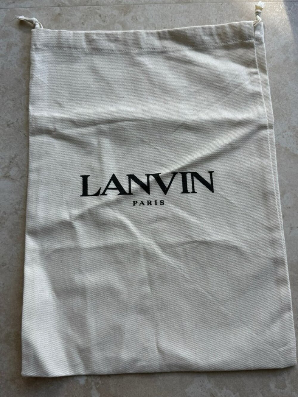 Lanvin Dust Bag Storage Drawstring Ivory 100% Cotton 15" X 11''